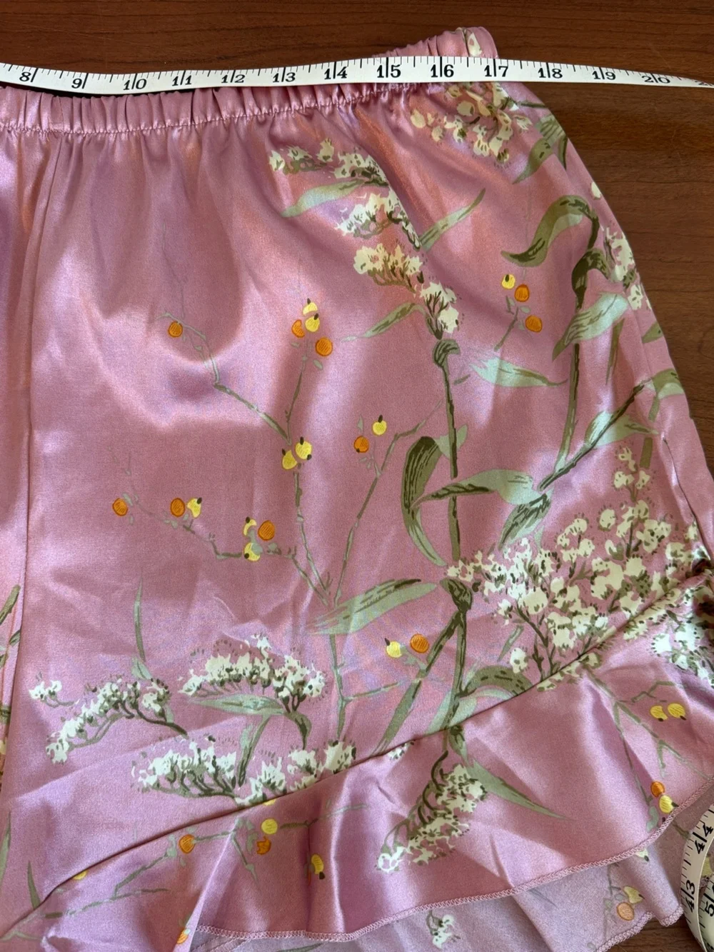 Unbranded 2XL Rose Pink Satin Floral Pajama Set